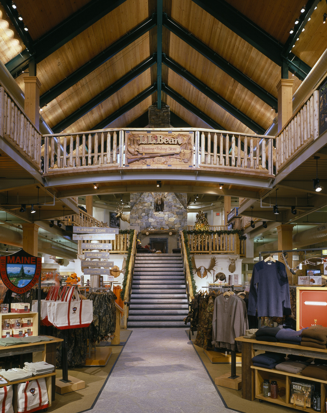 L. L. Bean Hunting and Fishing Store Since 1912 Wood Print